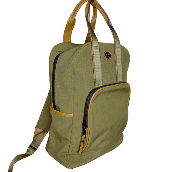 Joan & David olive green laptop travel backpack carryon bag or personal item - Picture 1 of 5